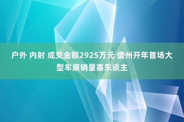 户外 内射 成交金额2925万元 儋州开年首场大型车展销量喜东谈主