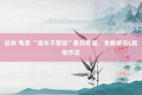 丝袜 龟责 “油车不智能”是伪命题，全新探岳L就能作证