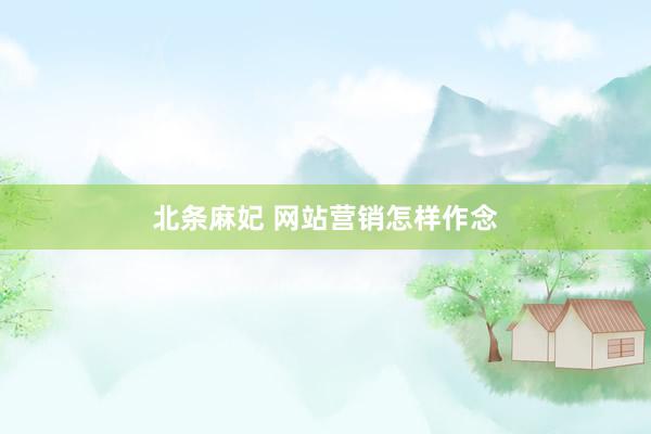 北条麻妃 网站营销怎样作念