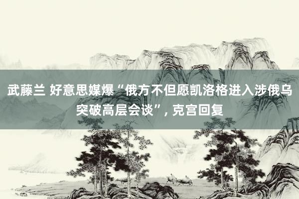 武藤兰 好意思媒爆“俄方不但愿凯洛格进入涉俄乌突破高层会谈”， 克宫回复
