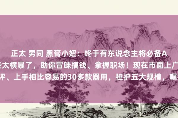 正太 男同 黑膏小妞：终于有东说念主将必备AI器用整理出来了！险些太横暴了，助你冒昧搞钱、拿握职场！现在市面上广受好评、上手相比容易的30多款器用，袒护五大规模，嘱托正常的办公和学习，绰绰多余。