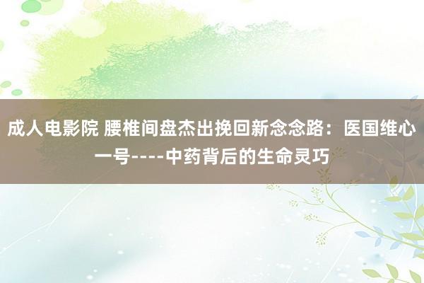 成人电影院 腰椎间盘杰出挽回新念念路：医国维心一号----中药背后的生命灵巧